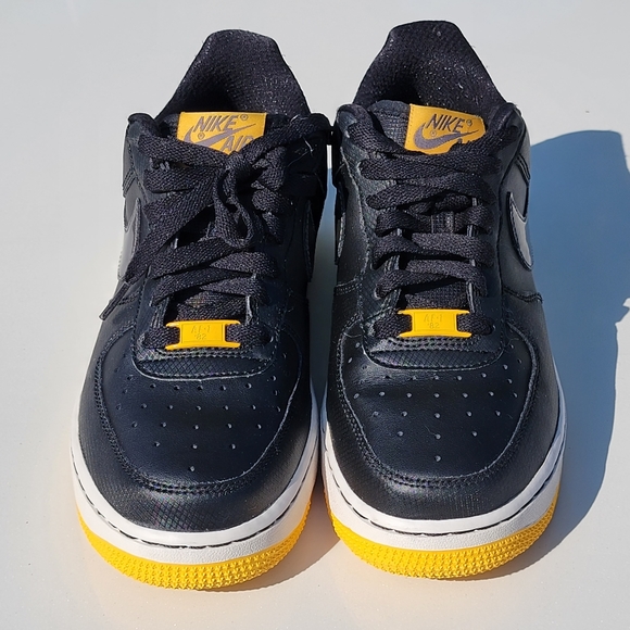 Rare Nike Air Force 1 Low Sneakers Size 8 Womens = 6.5Y Black Gold Charcoal - Picture 7 of 10